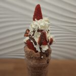 Chimney cake with Belgian Chocolate, Fresh Strawberries and Whipped Cream